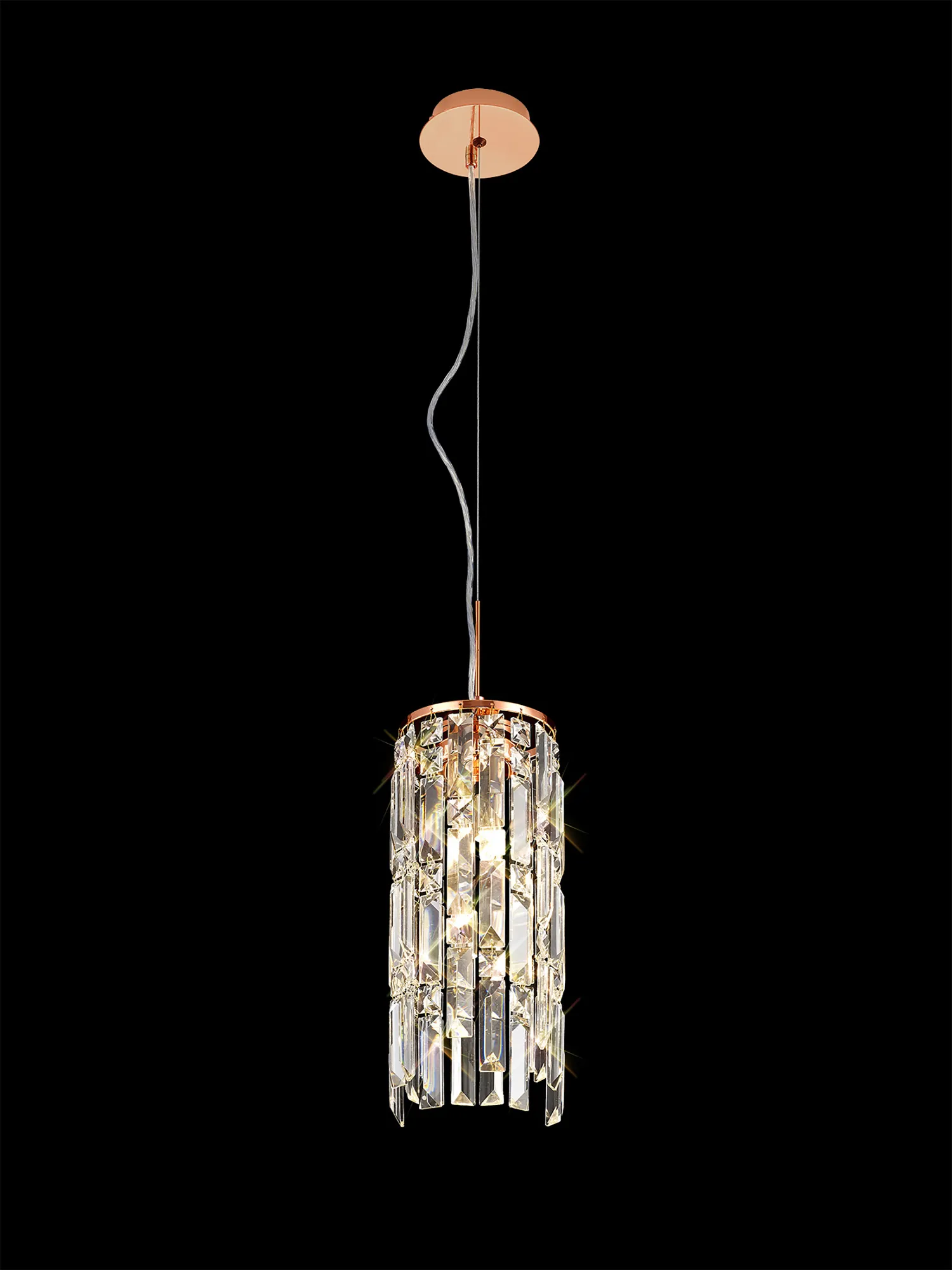 IL31713  Maddison Crystal Pendant 2 Light Rose Gold